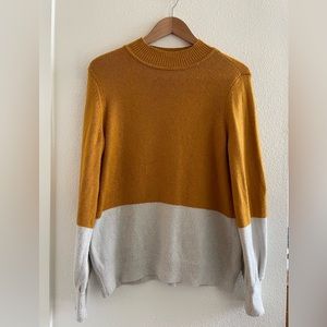 Yellow/orange and white Micheal Kors sweater, two toned sweater